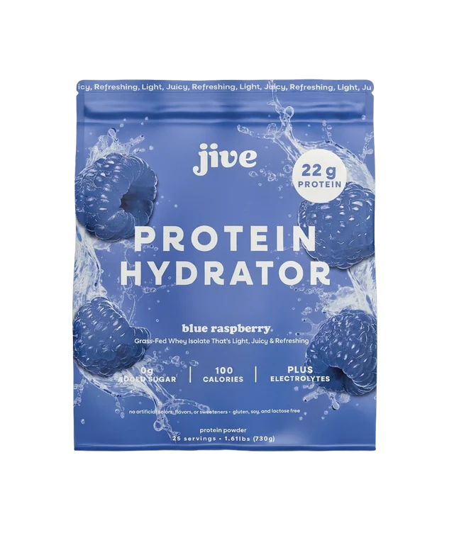 Blue Raspberry Protein Hydrator with full nutrition on the package